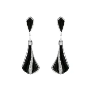 Platinum Whitby Jet 1.20ct Diamond Cabaret Statement Drop Earrings