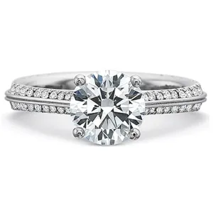 Precision Set Knife Edge Diamond Engagement Ring
