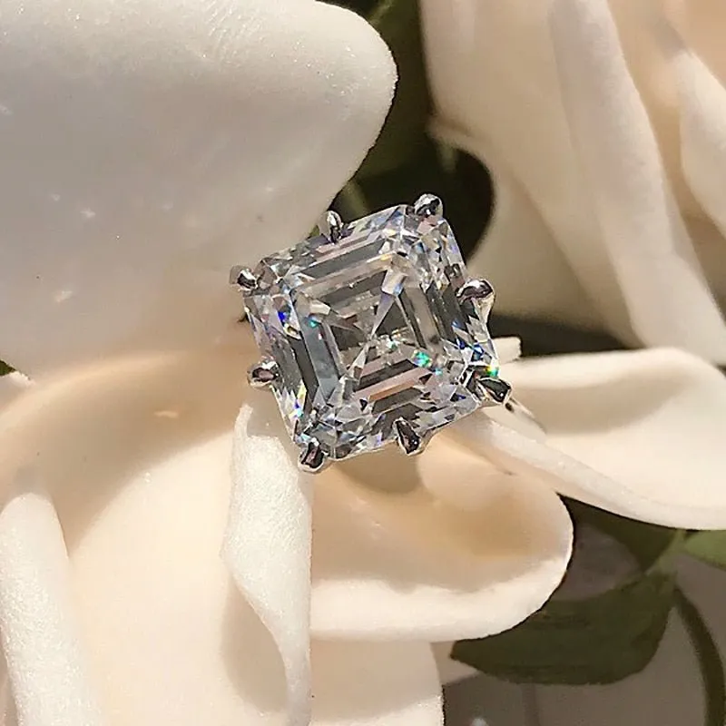 Princess cut 6ct Simulated Diamond Ring 925 silver Promise for women Jewelry