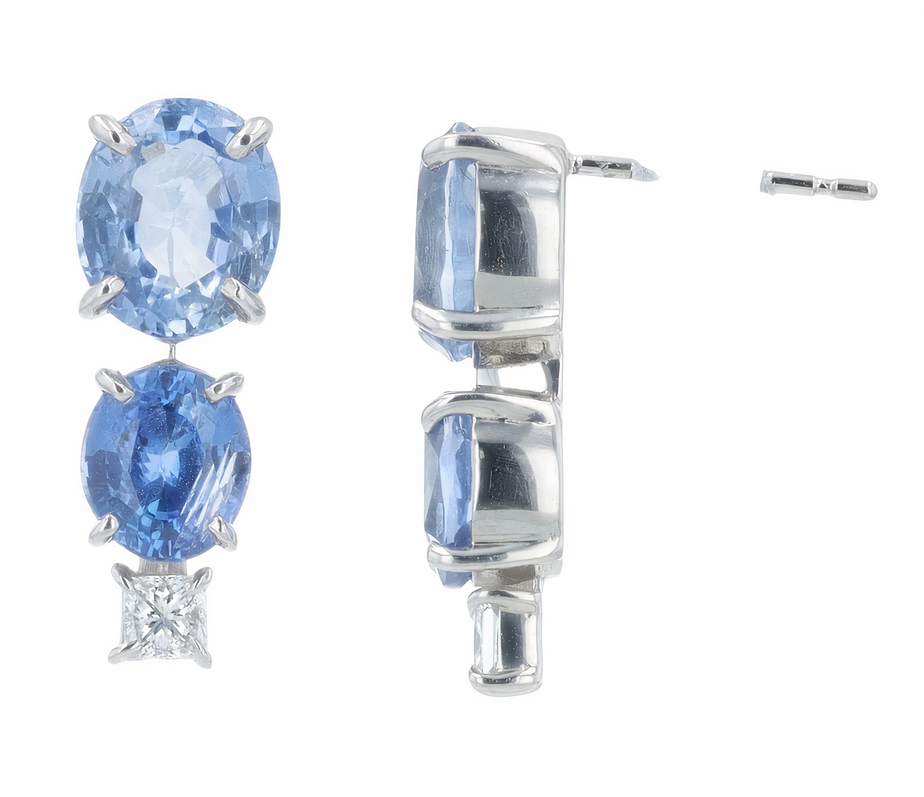 PT900 5.93 CTW Sapphire Earrings