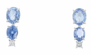 PT900 5.93 CTW Sapphire Earrings