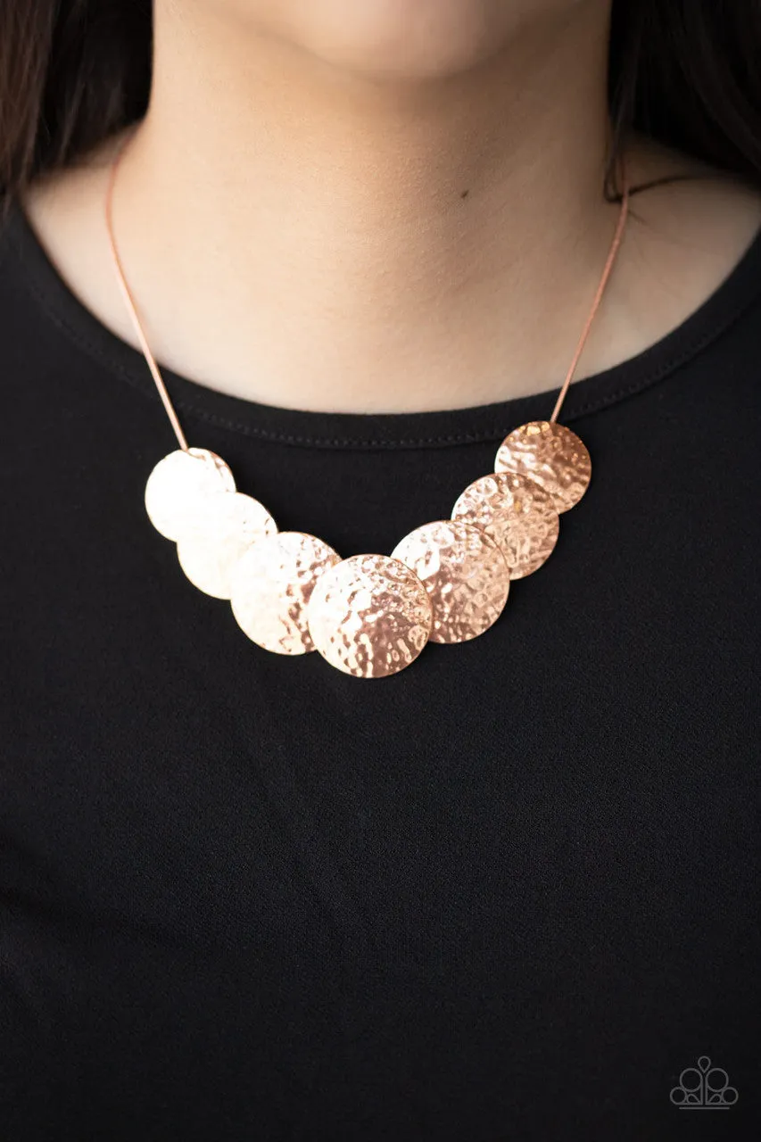 RADIAL Waves Copper Paparazzi Necklace
