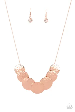 RADIAL Waves Copper Paparazzi Necklace