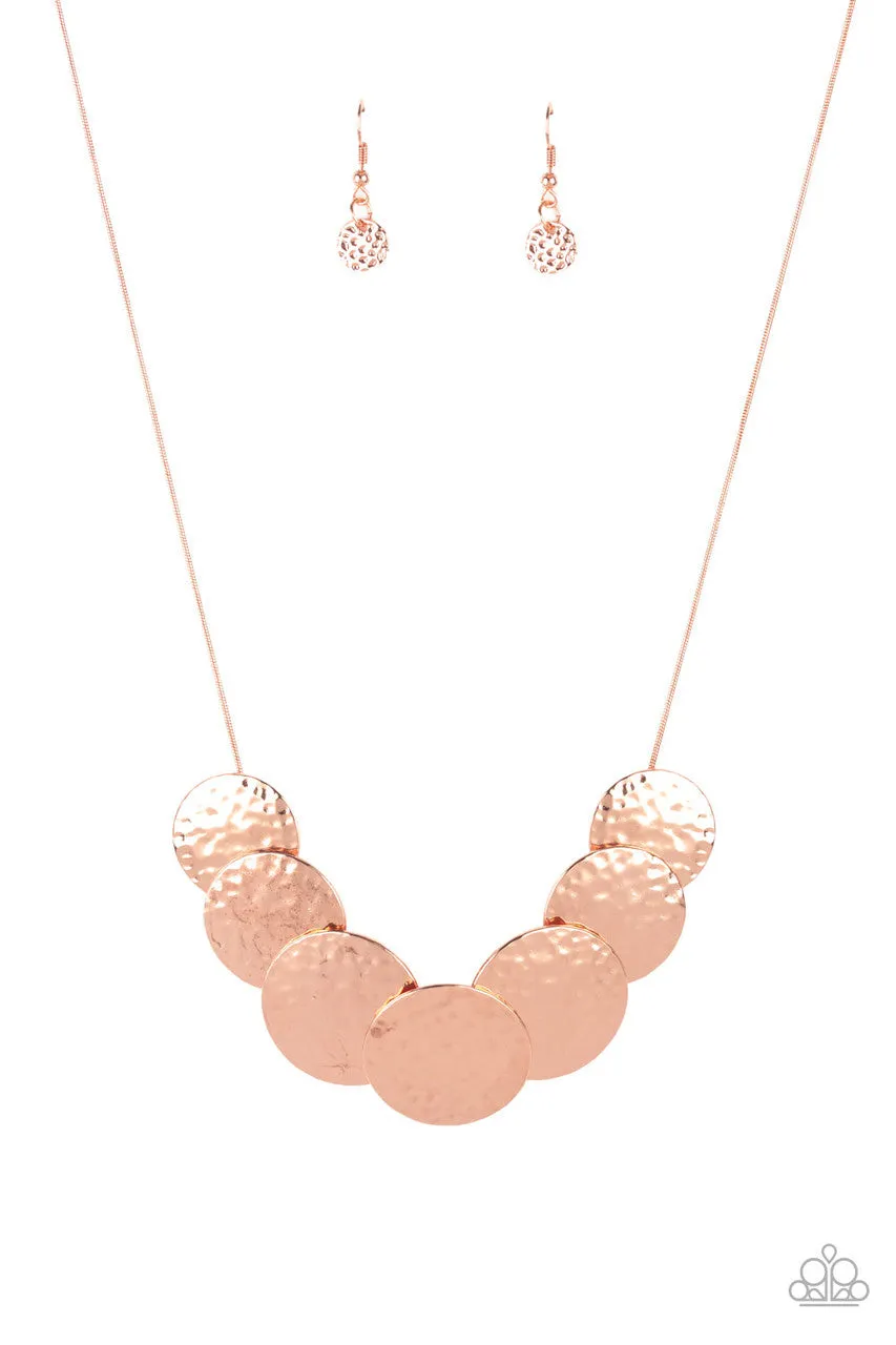 RADIAL Waves Copper Paparazzi Necklace