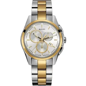Rado Hyperchrome Two-tone Ceramic Strap Silver Dial Quartz Watch for Gents - R32040102