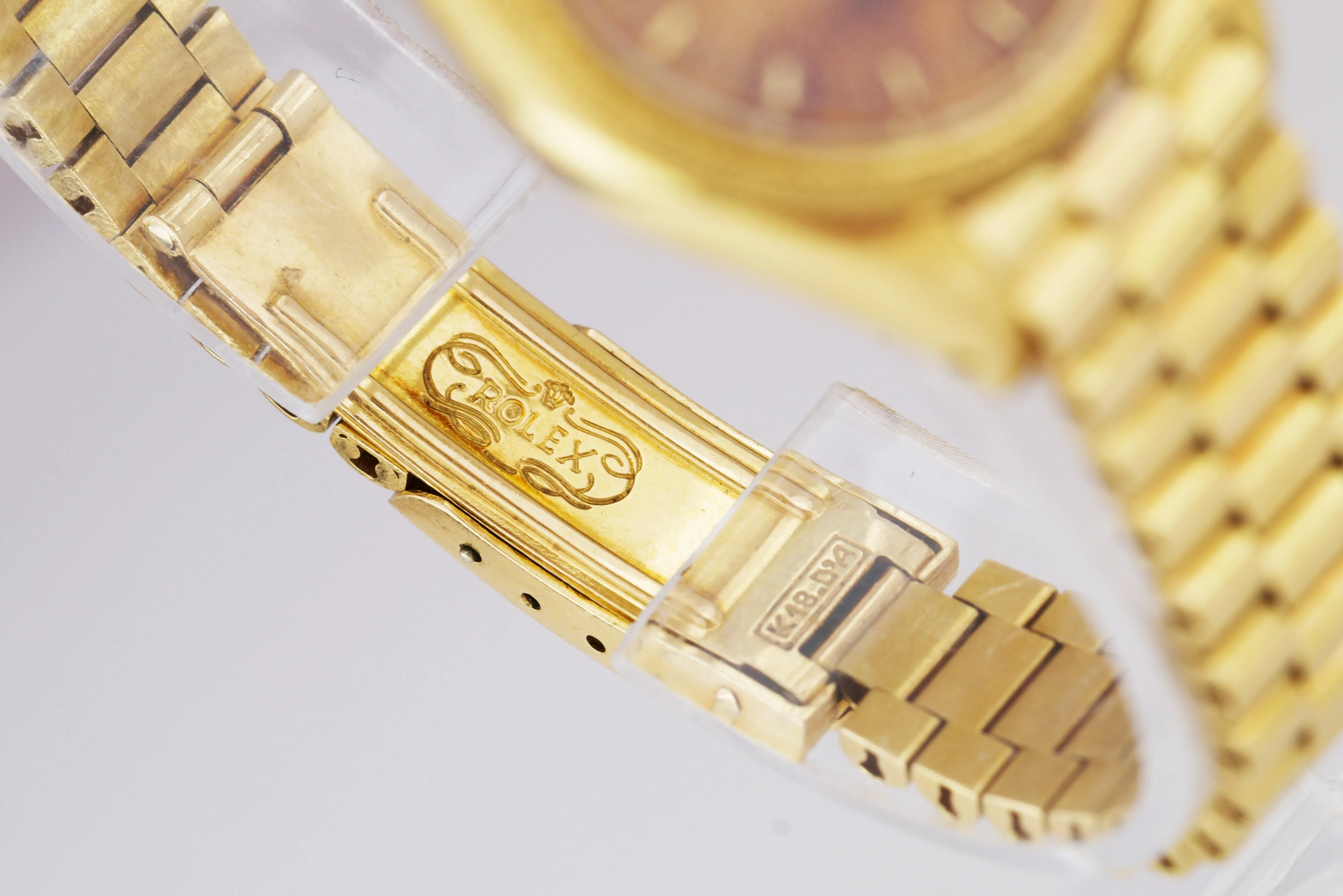 RARE Rolex DateJust President 6916 BURL WOOD 18K Yellow Gold 26mm Bark 69178 B P