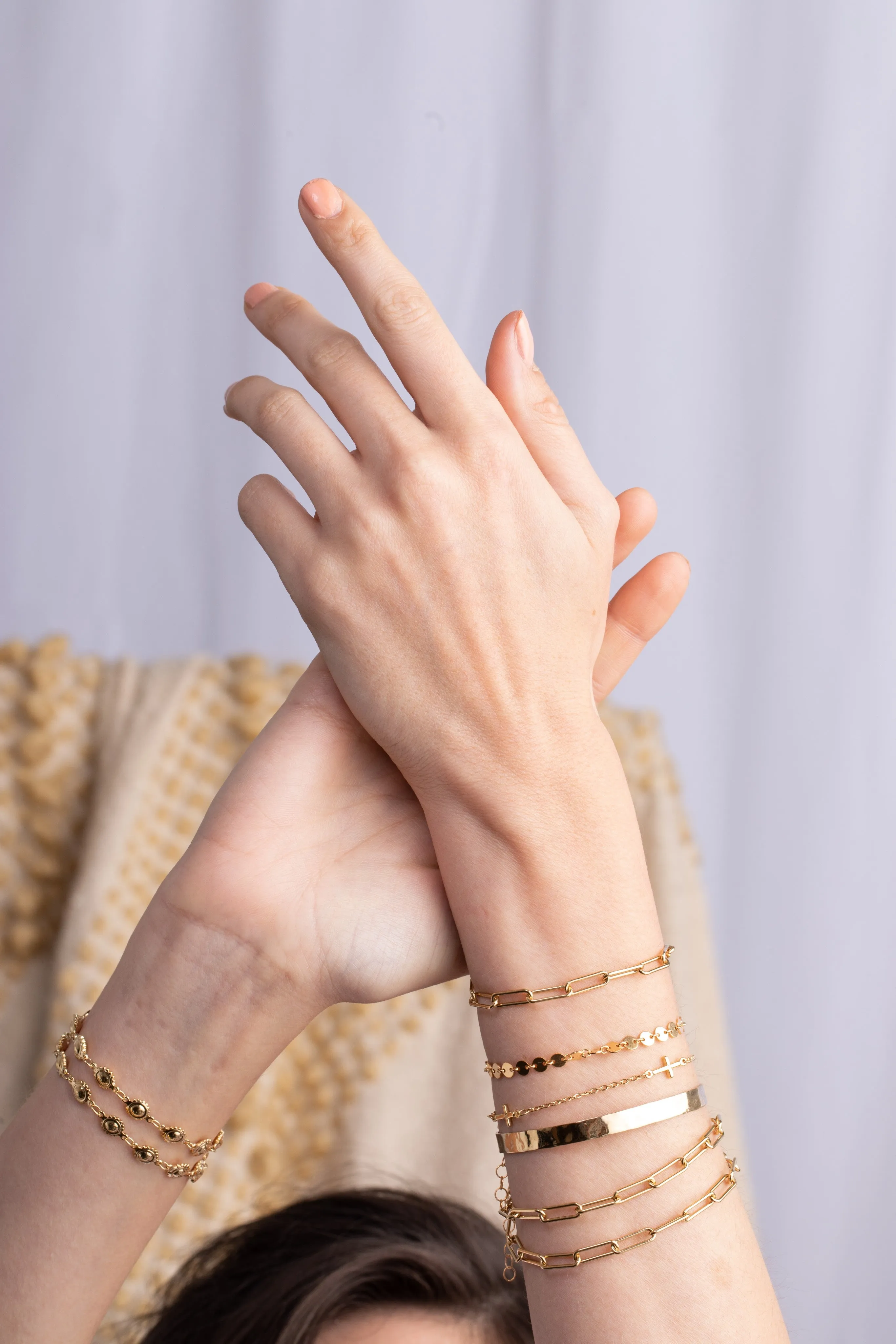 Rectangle Link Chain Bracelet in Gold