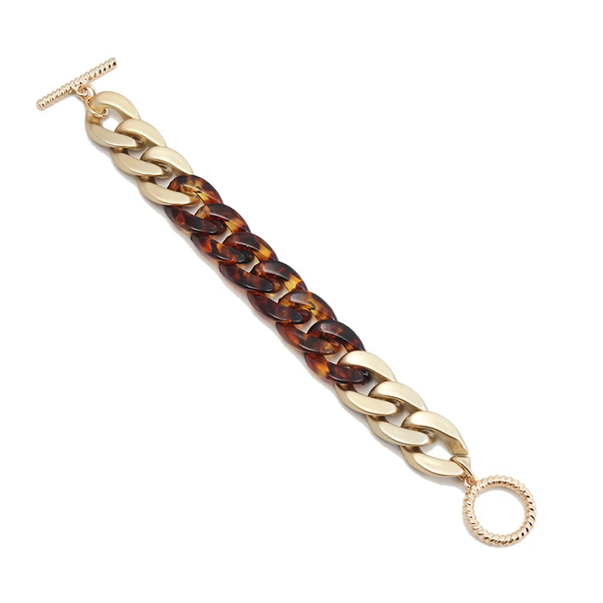 Red Resin & 18K Gold-Plated Curb Chain Toggle Bracelet
