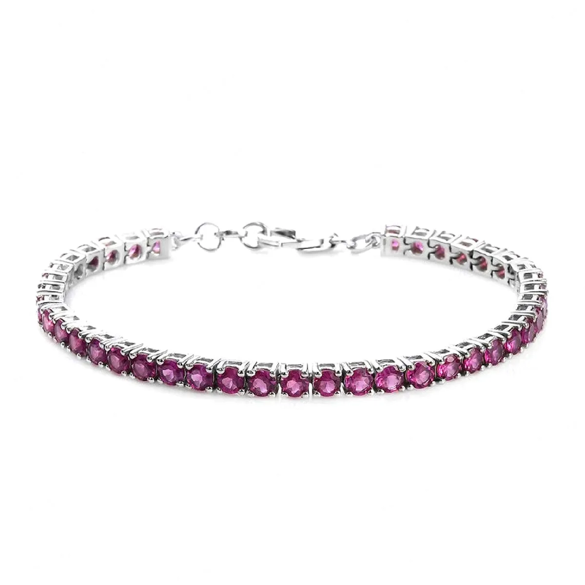 Rhodolite Garnet 925 Sterling Silver Tennis Bracelet Jewelry