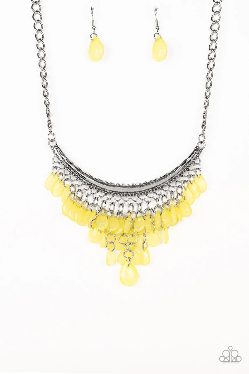 Rio Rainfall Yellow Paparazzi Necklace