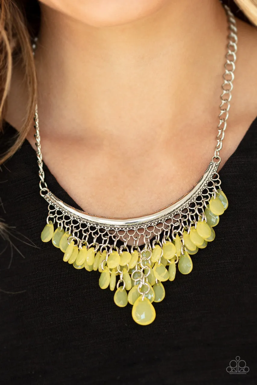 Rio Rainfall Yellow Paparazzi Necklace