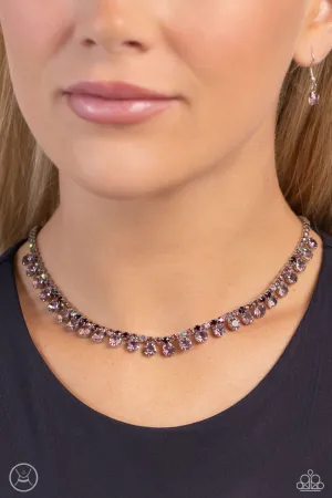 Ritzy Rhinestones - Purple - Amethyst and Iridescent Rhinestone Paparazzi Choker Necklace