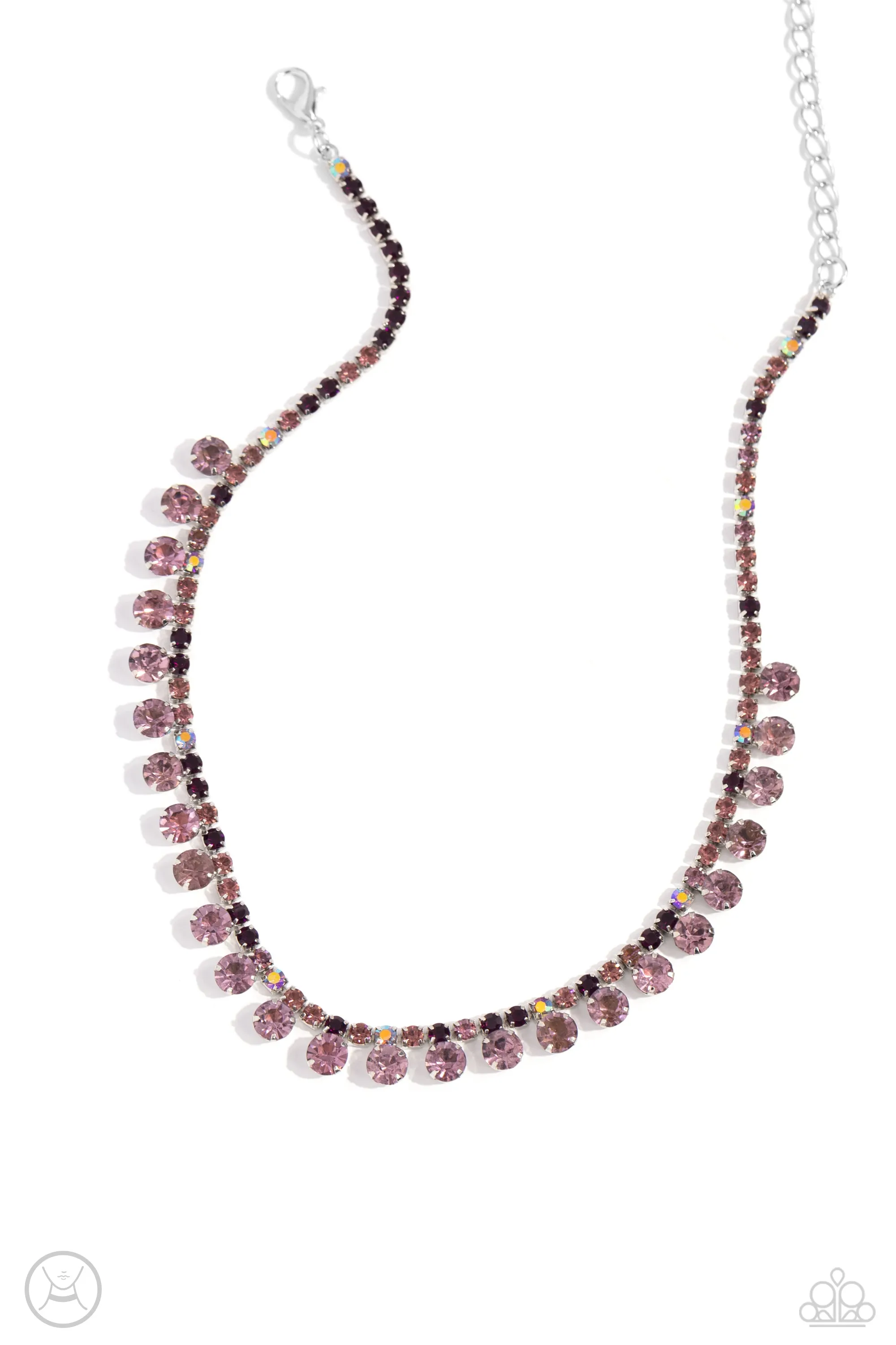 Ritzy Rhinestones - Purple - Amethyst and Iridescent Rhinestone Paparazzi Choker Necklace