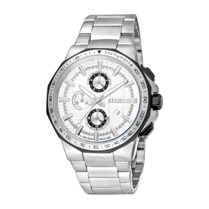 Roberto Cavalli Men's Silver Dial Stainless Steel Watch