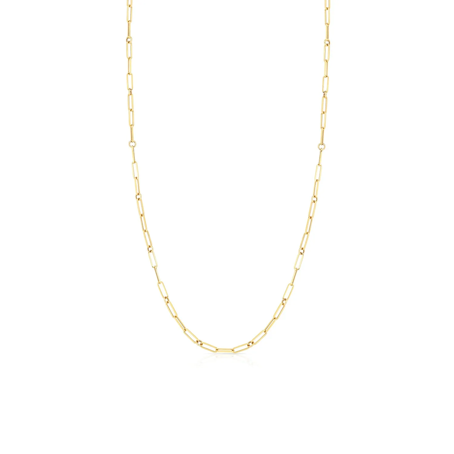 Roberto Coin 18k Yellow Gold Designer Gold Paperclip & Round Necklace – 5310167AY170