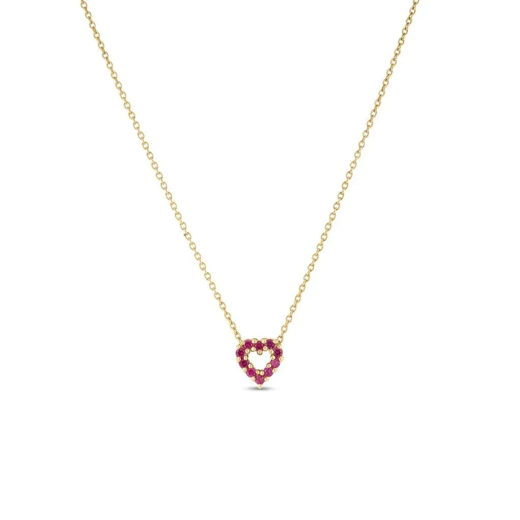 Roberto Coin Diamond & Ruby Reversible Heart Necklace
