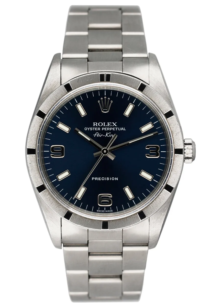 Rolex Air King Precision 14010 Blue Dial Mens Watch