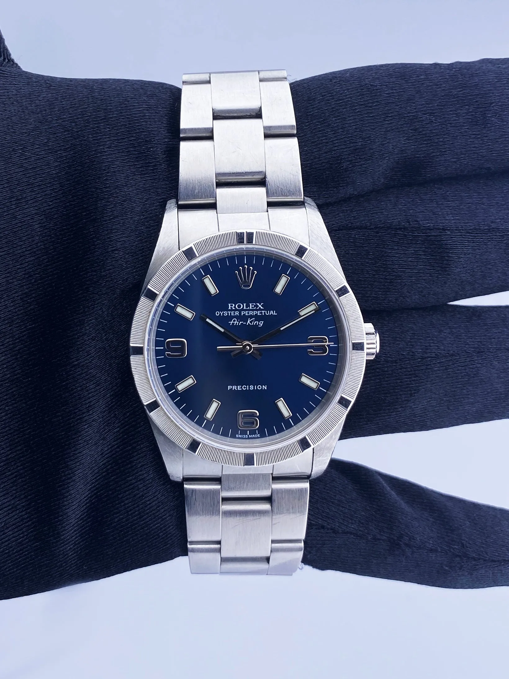 Rolex Air King Precision 14010 Blue Dial Mens Watch