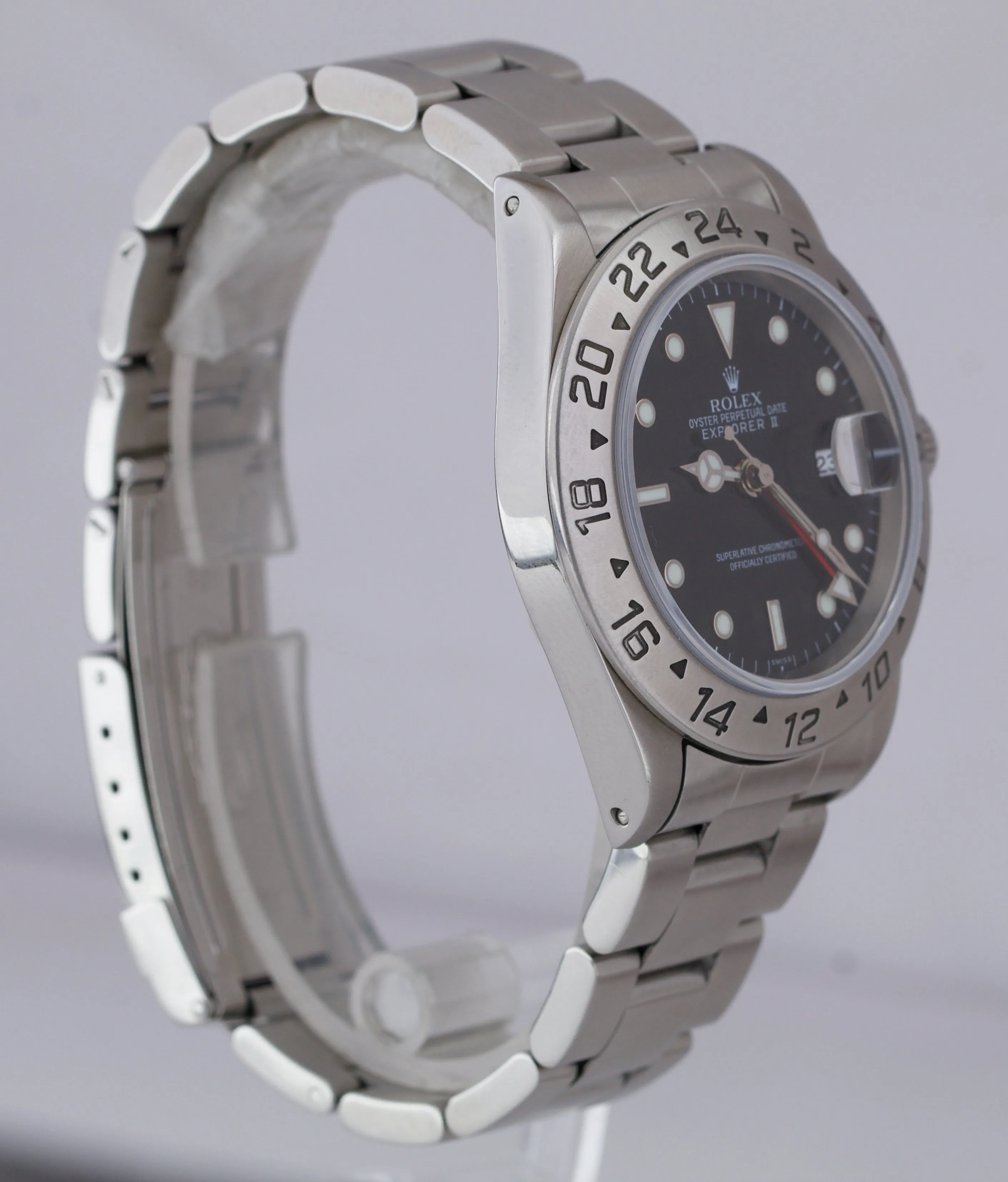Rolex Explorer II Black SWISS ONLY Stainless Automatic 40mm GMT 16570 Date Watch