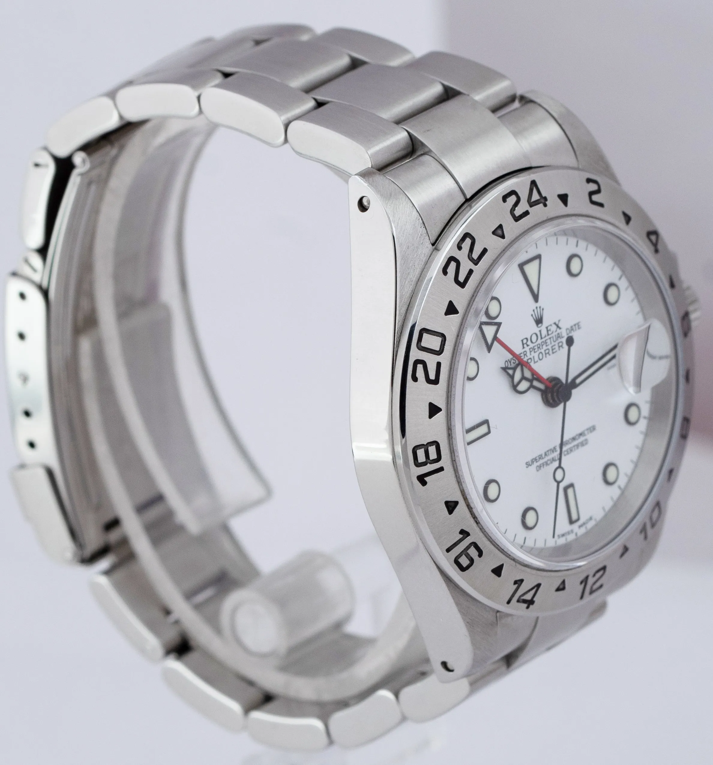 Rolex Explorer II Polar White Stainless Steel GMT SEL Oyster 40mm Watch 16570