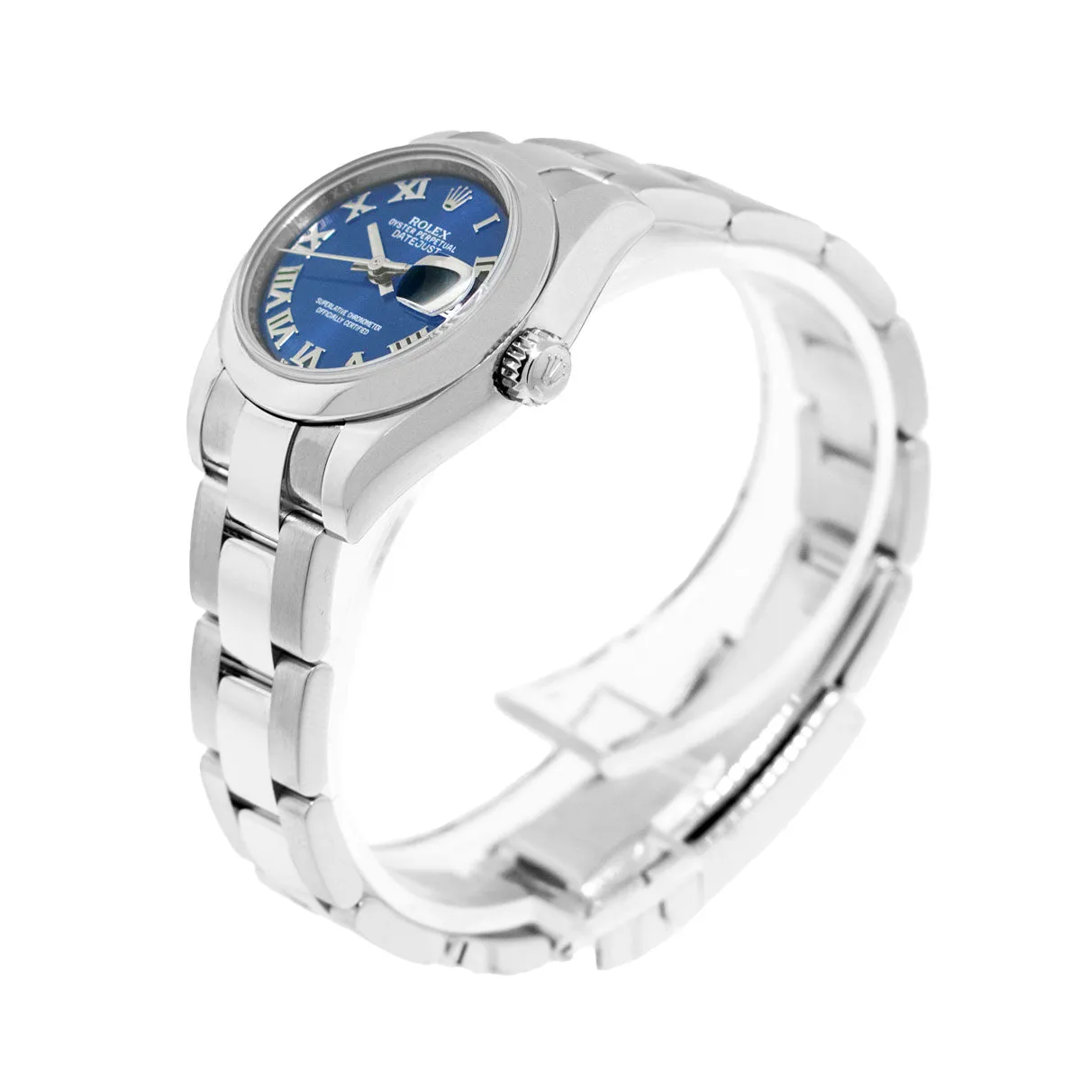 Rolex Lady Datejust 26mm Stainless Steel Blue Roman Dial & Smooth Bezel 179160
