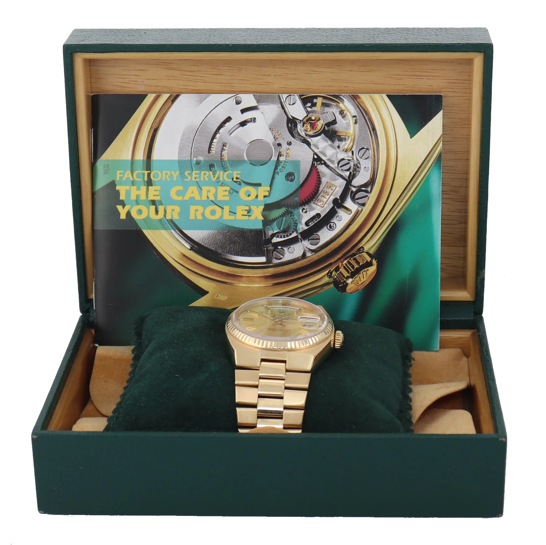 Rolex OysterQuartz Day Date President 19018 Solid 18k Yellow Gold Champagne Watc