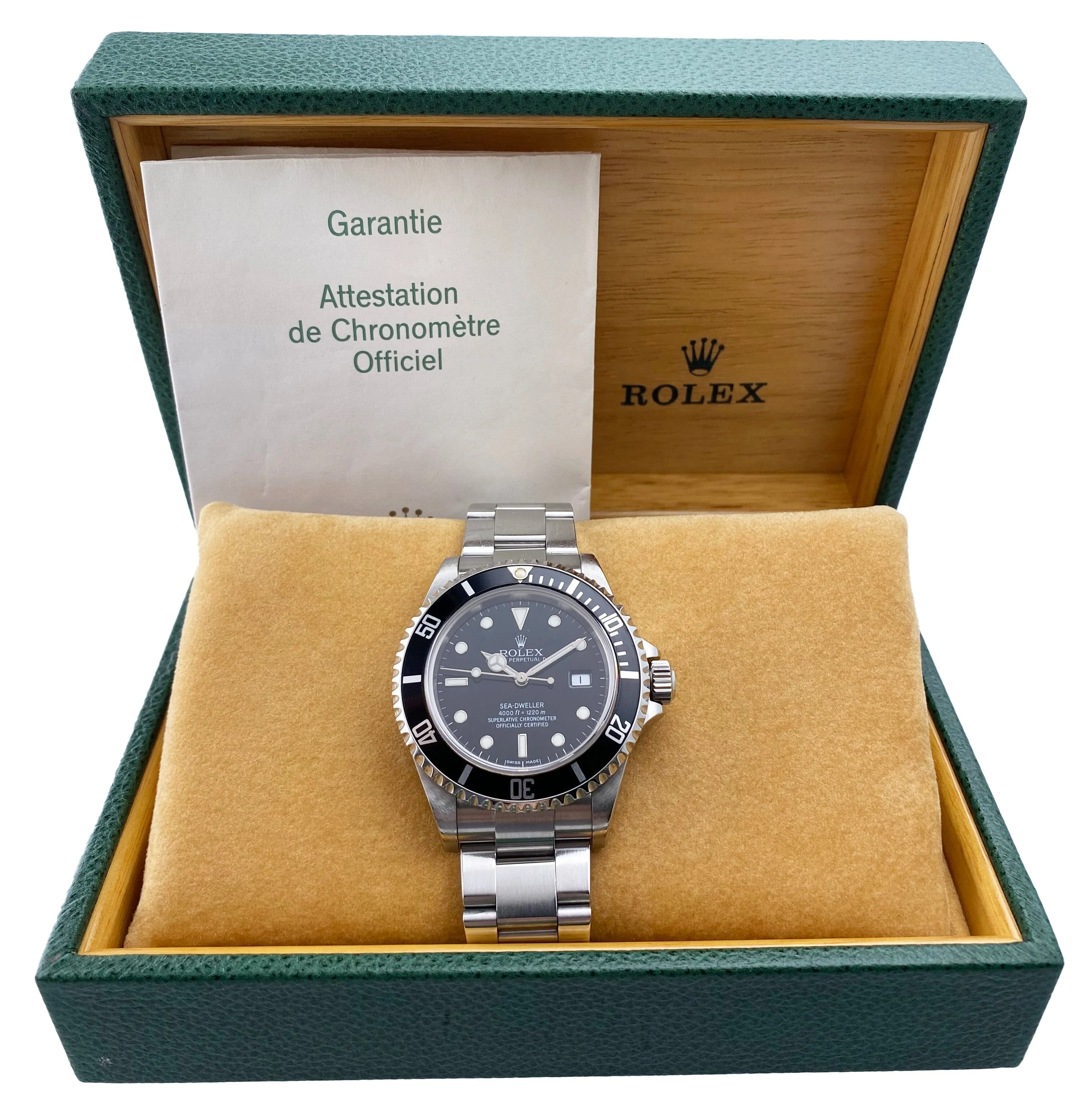 Rolex Sea Dweller 16600 Black Dial Steel Mens Watch Box Papers