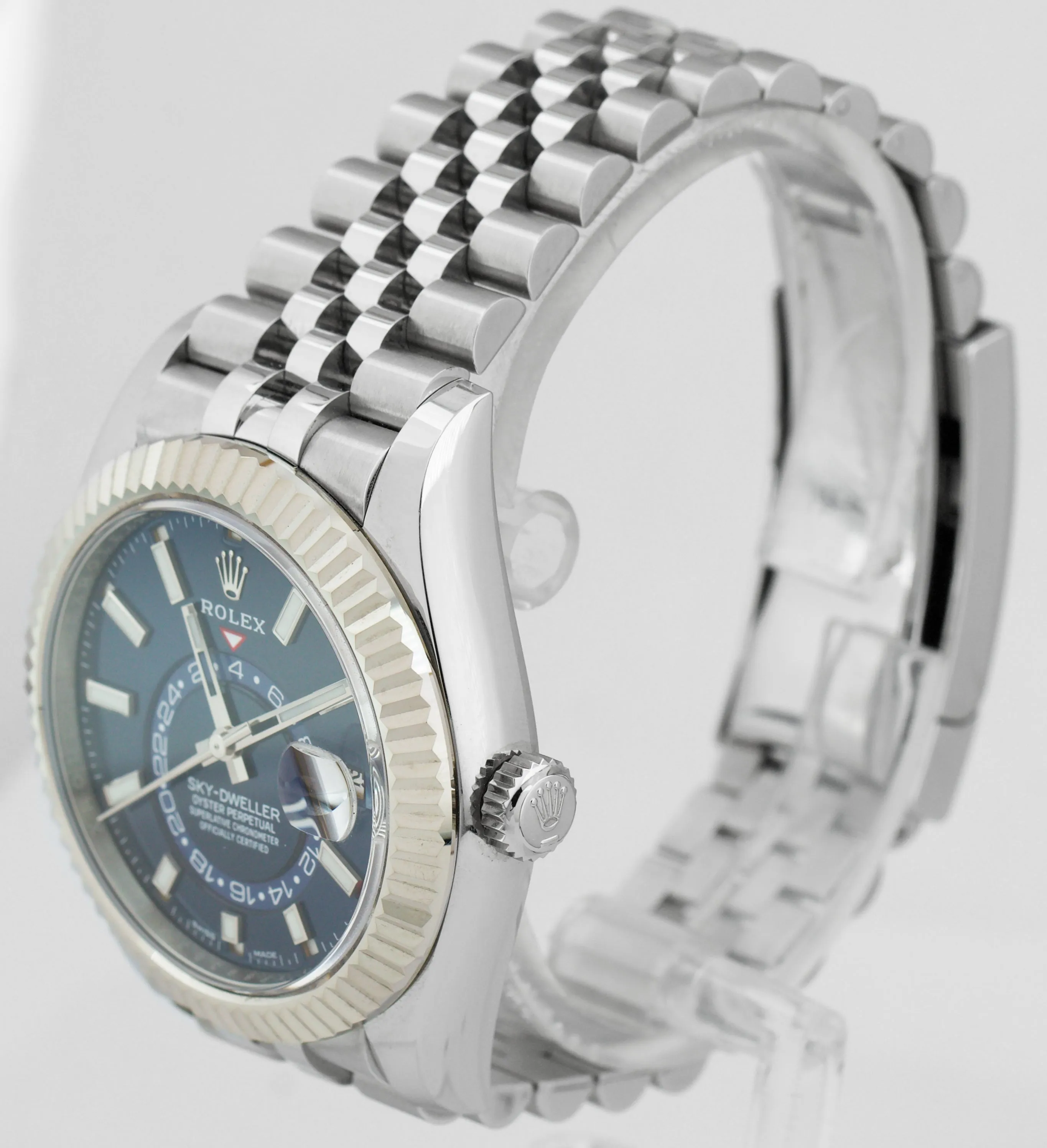 Rolex Sky-Dweller Steel Jubilee 18K White Gold Steel BLUE 326934 42mm Watch BOX
