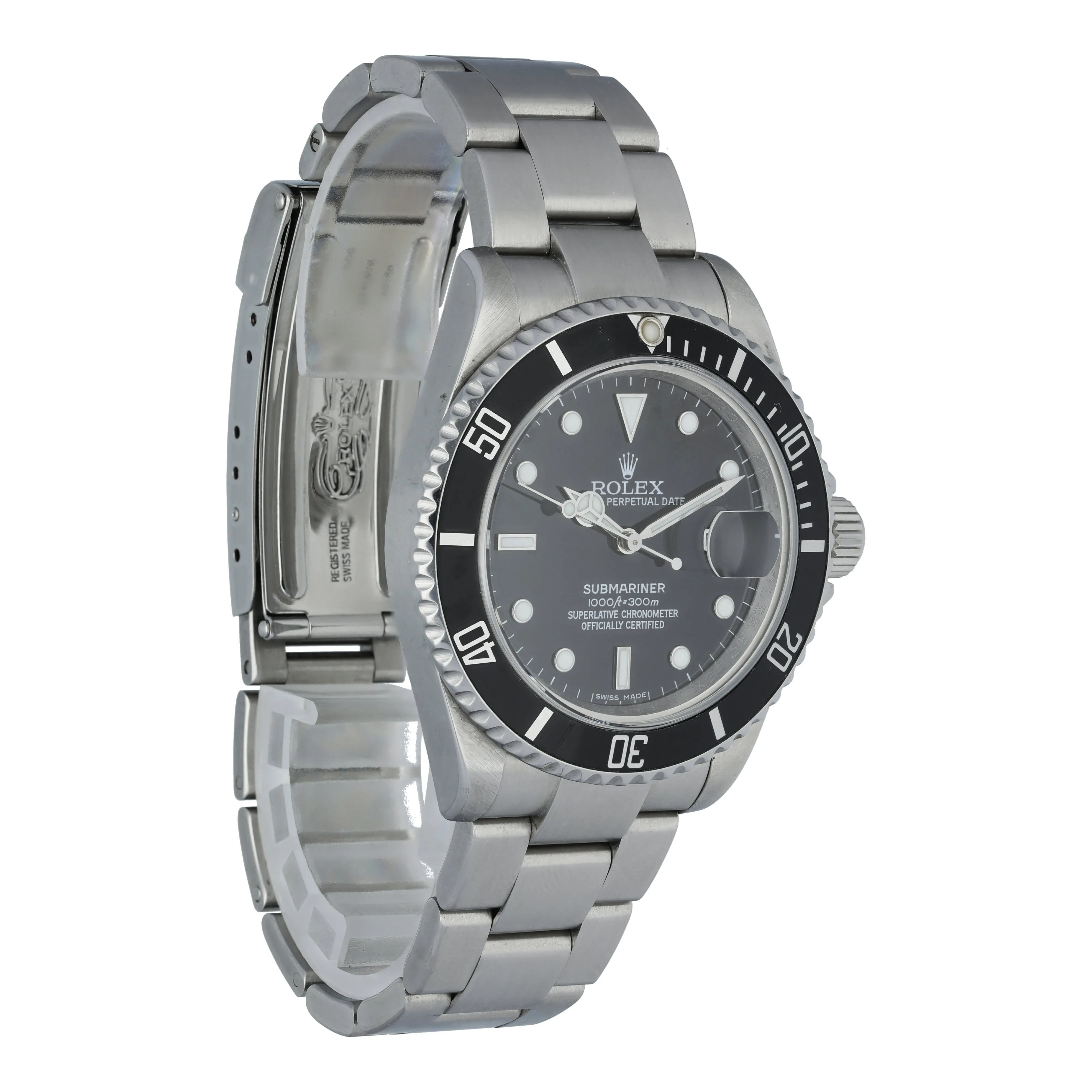 Rolex Submariner 16610 Engraved Rehaut Men's Watch