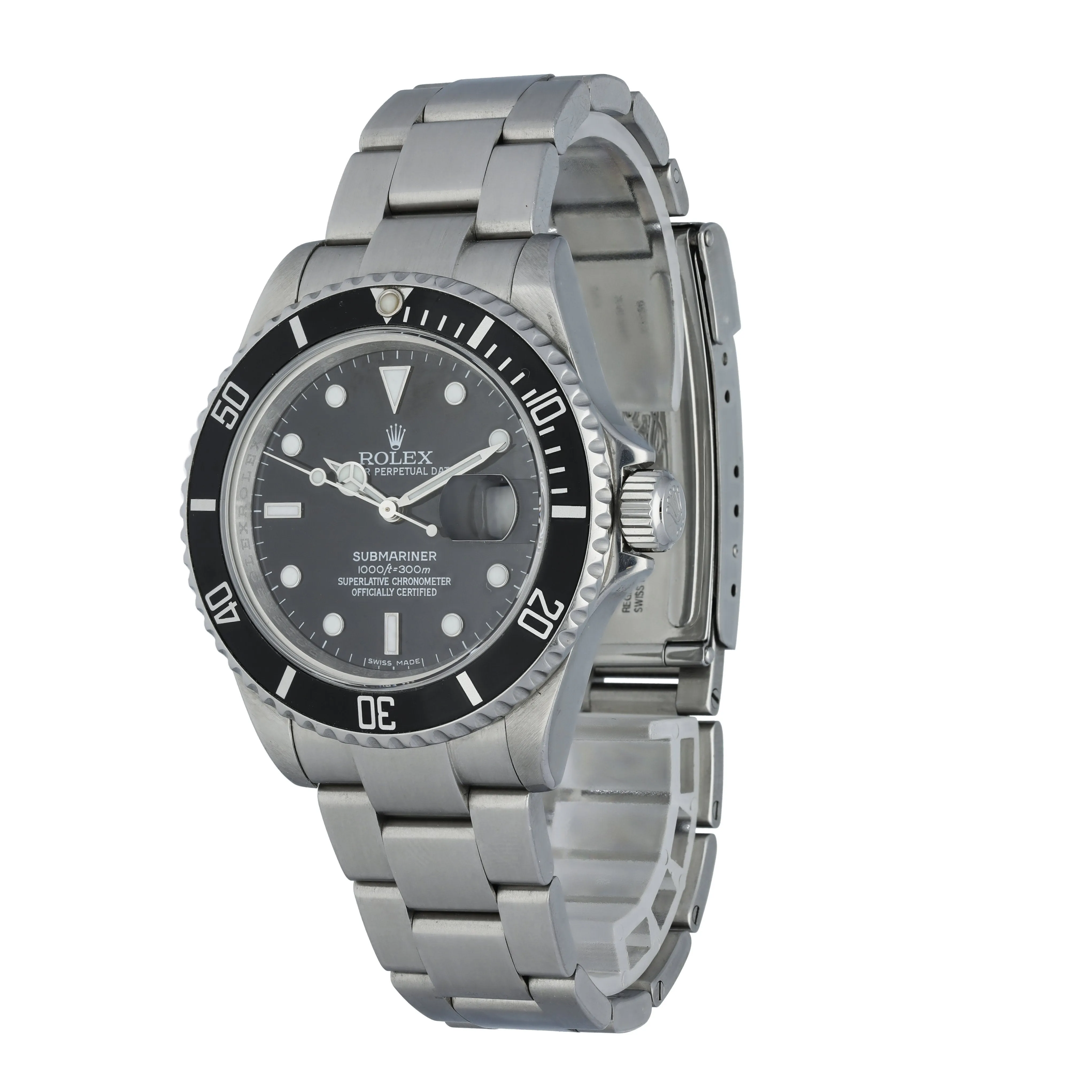 Rolex Submariner 16610 Engraved Rehaut Men's Watch