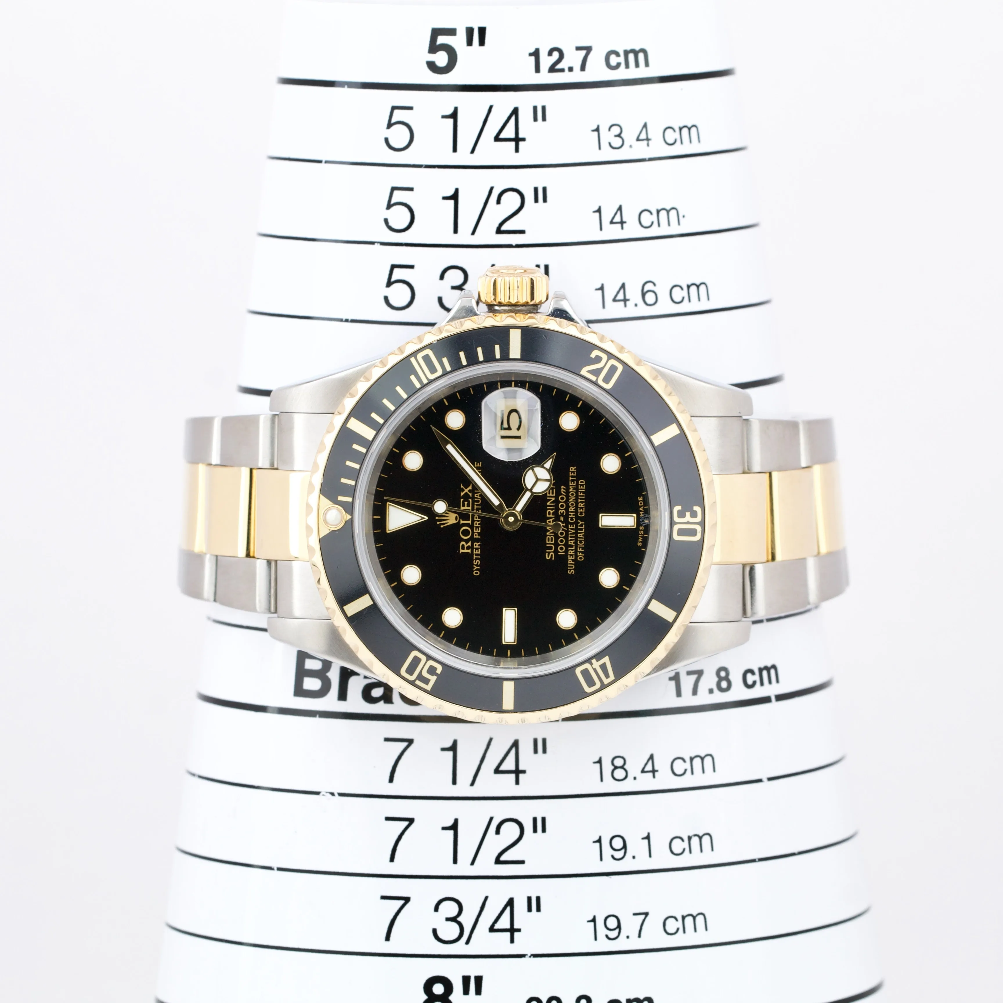 Rolex Submariner Black Two-Tone NO HOLES CASE 18K Yellow Gold 16613 40mm B P