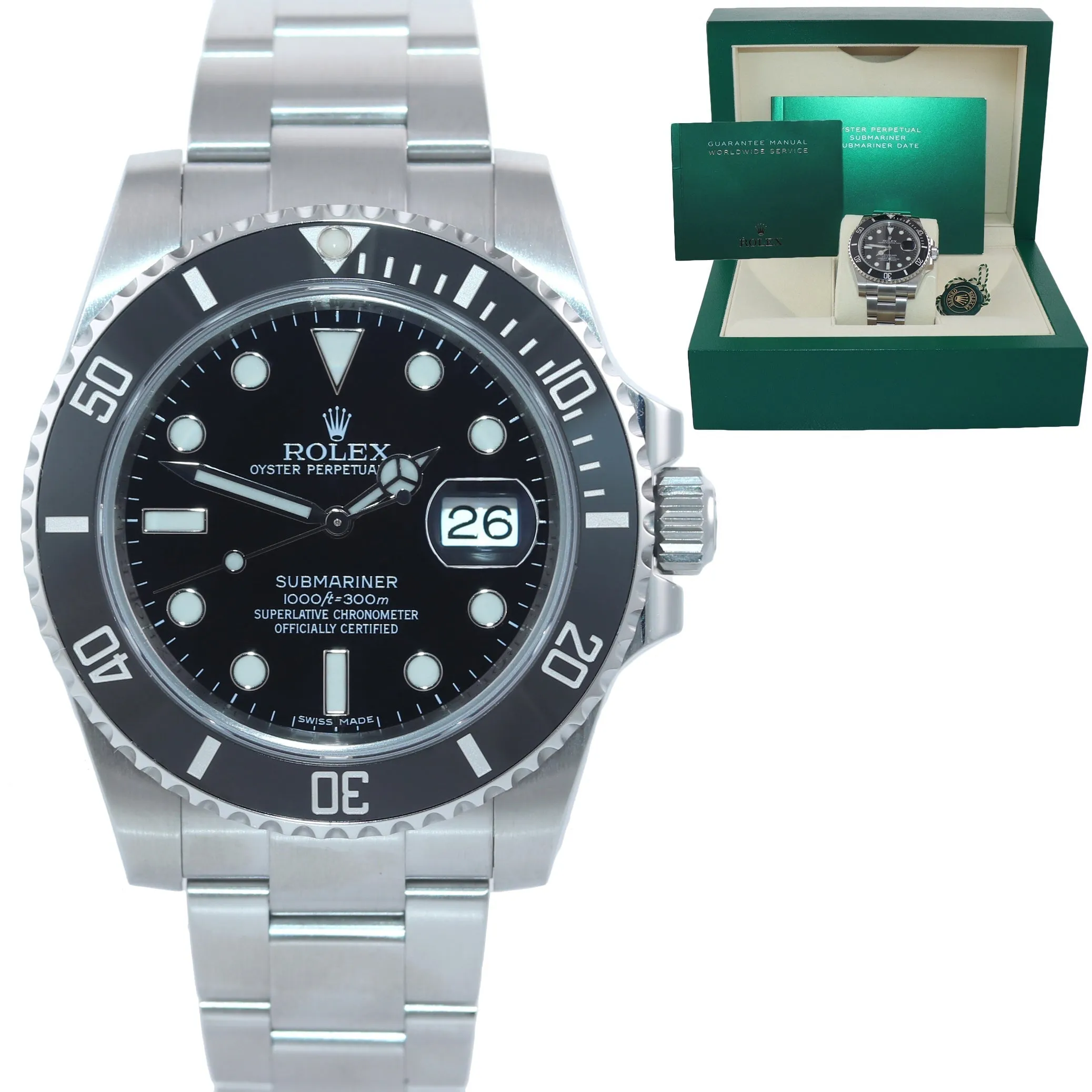 Rolex Submariner Date 116610 Steel Black Ceramic Bezel 40mm Watch Box