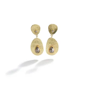 Rose Cut Diamond Drops with Hexagons