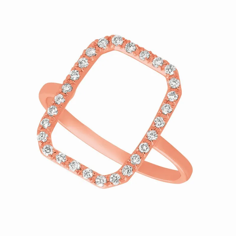 ROUNDED SQUARE DIAMOND RING 14K GOLD (0.25 CTW)