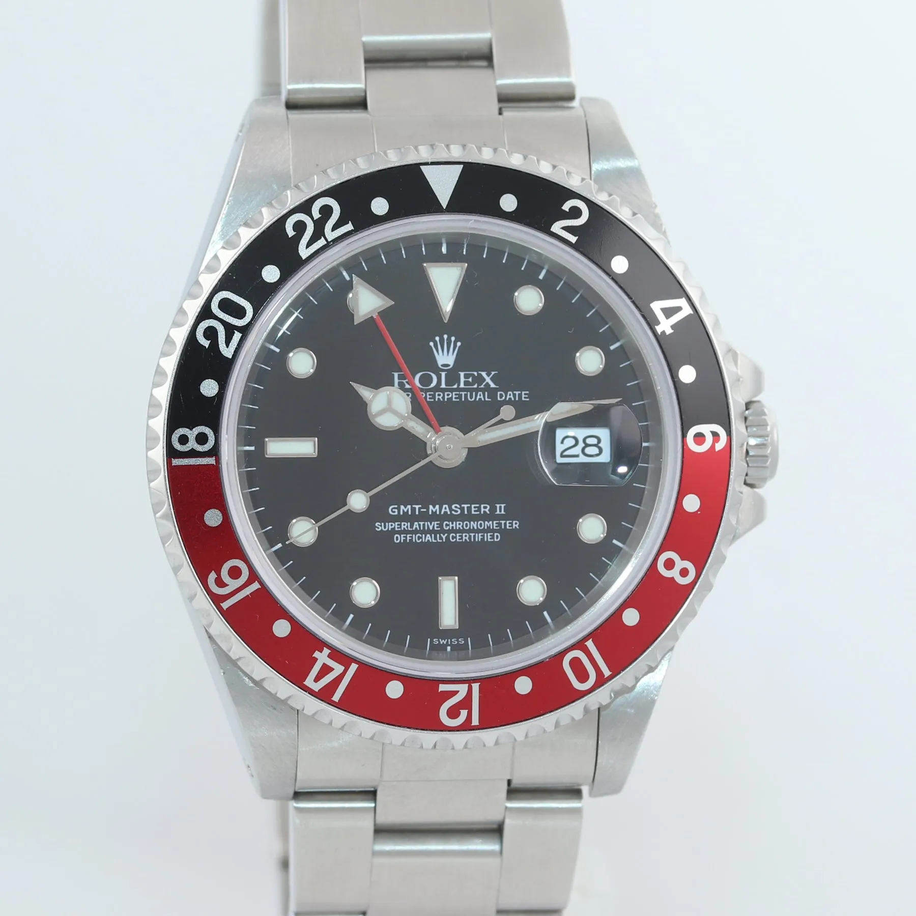 RSC Papers Rolex GMT-Master II Coke GMT Steel 16710 Date 40mm Watch 2020 Service