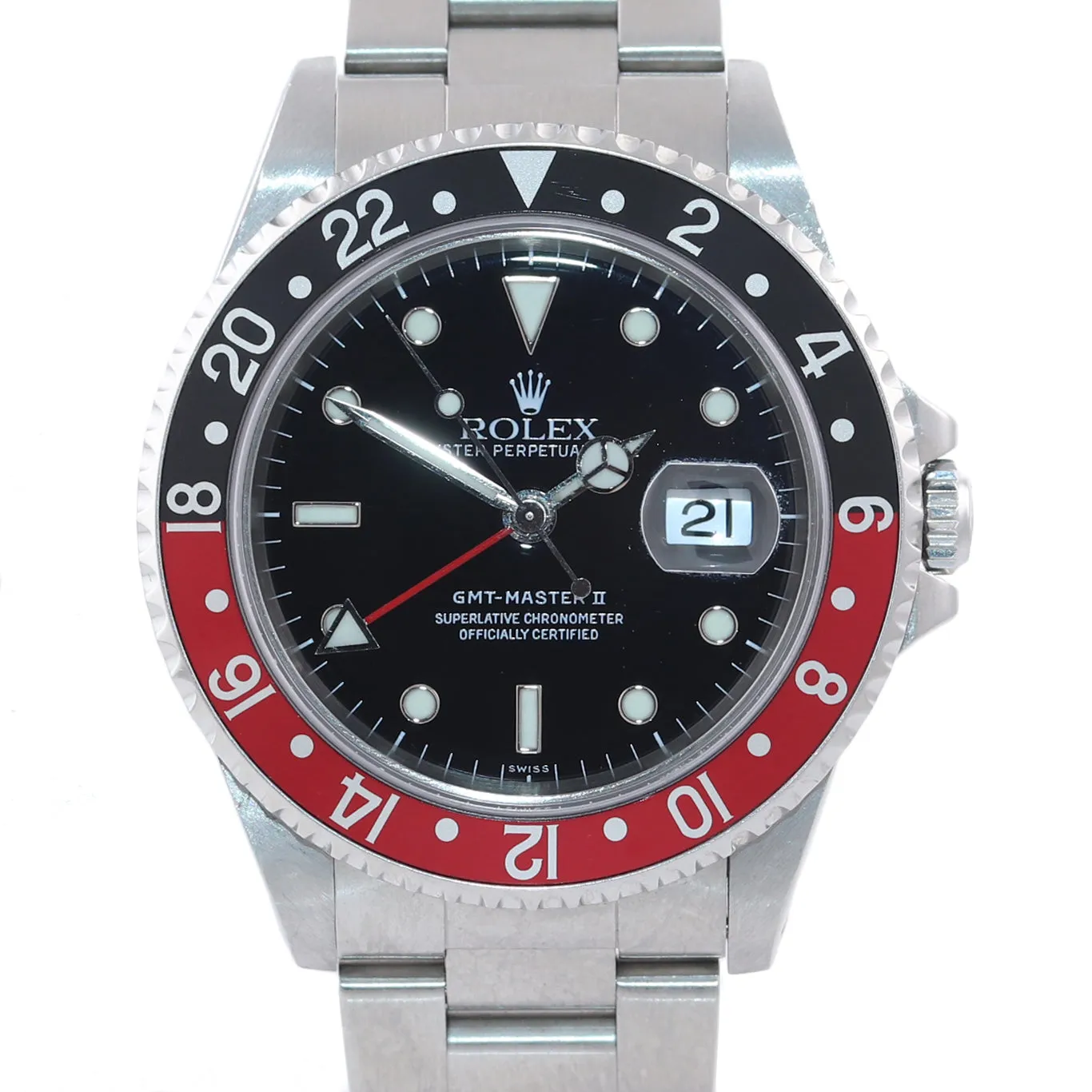 RSC Papers Rolex GMT-Master II Coke GMT Steel 16710 Date 40mm Watch 2020 Service