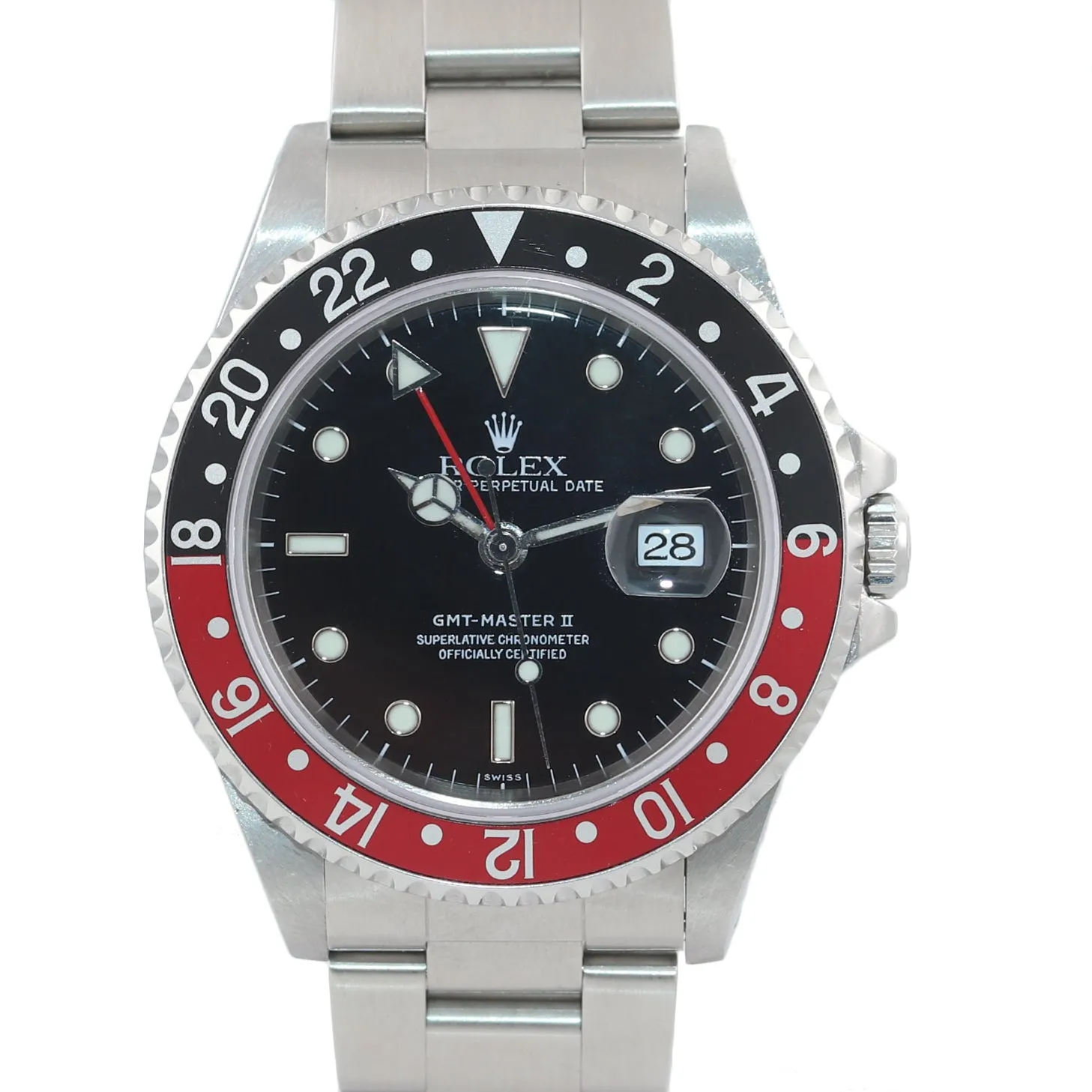 RSC Papers Rolex GMT-Master II Coke GMT Steel 16710 Date 40mm Watch 2020 Service