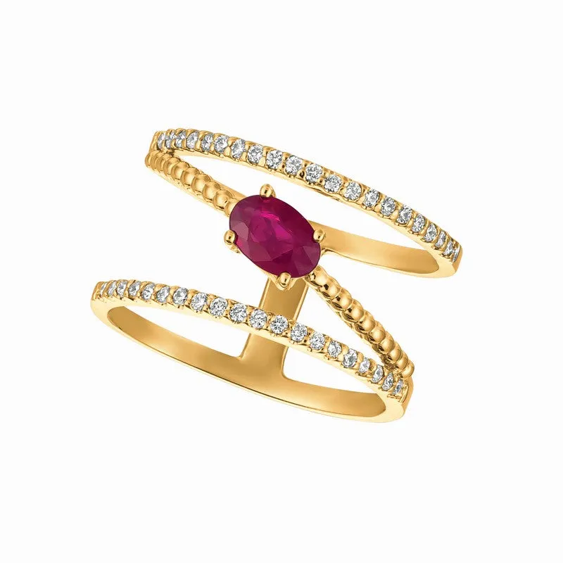 RUBY & DIAMOND RING 14K GOLD (0.95 CTW)