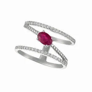 RUBY & DIAMOND RING 14K GOLD (0.95 CTW)