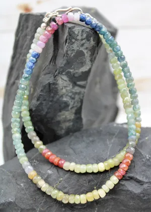 Ruby & Sapphire Sterling Silver Necklace