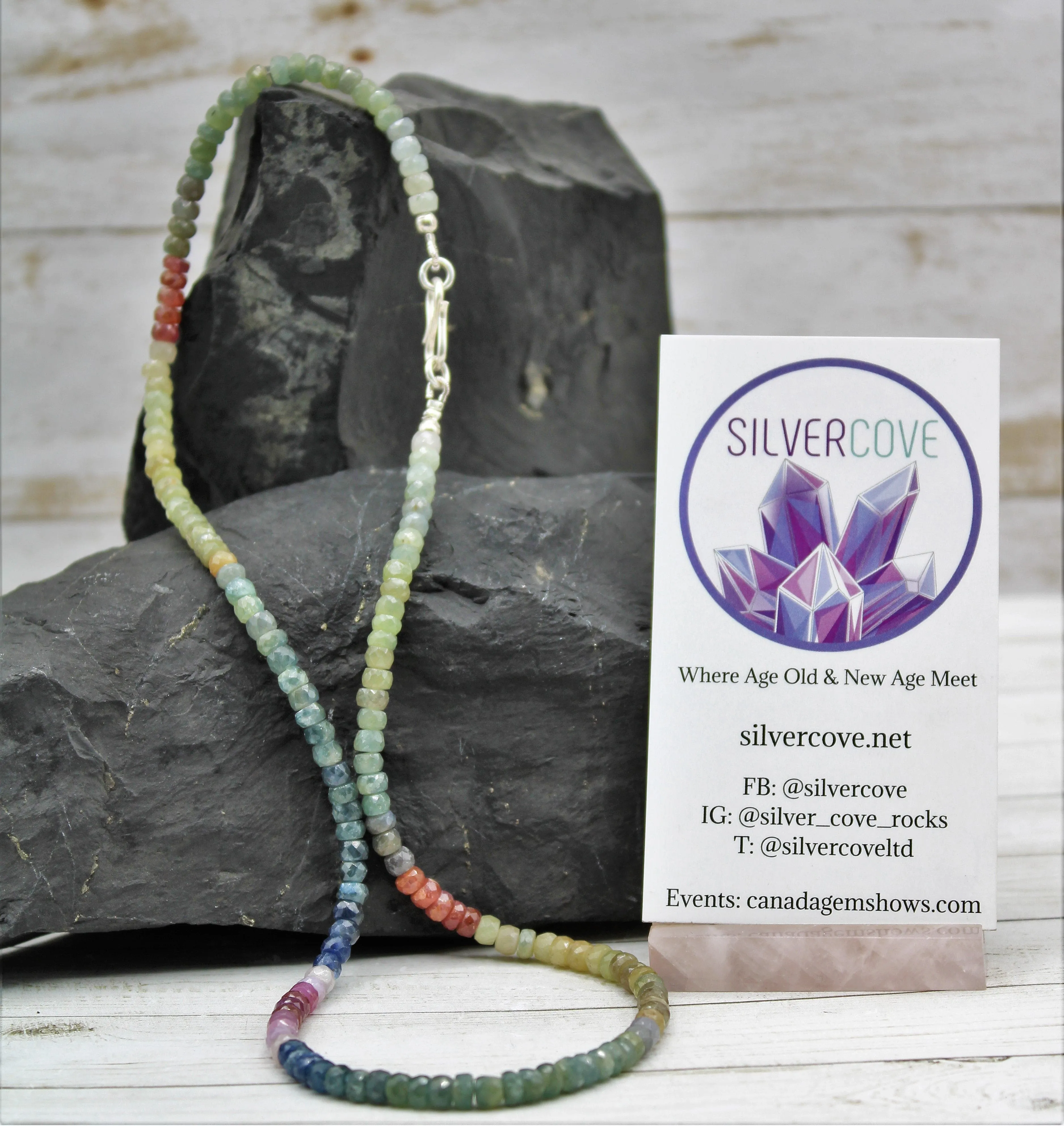 Ruby & Sapphire Sterling Silver Necklace
