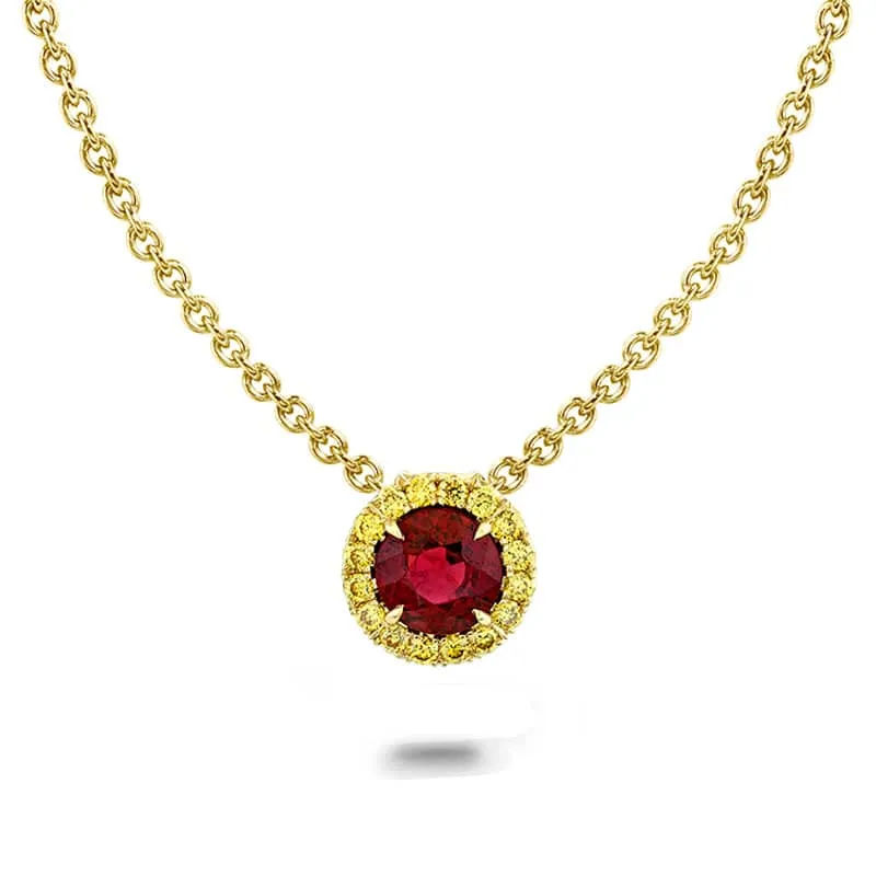 Ruby & Yellow Diamond Necklace