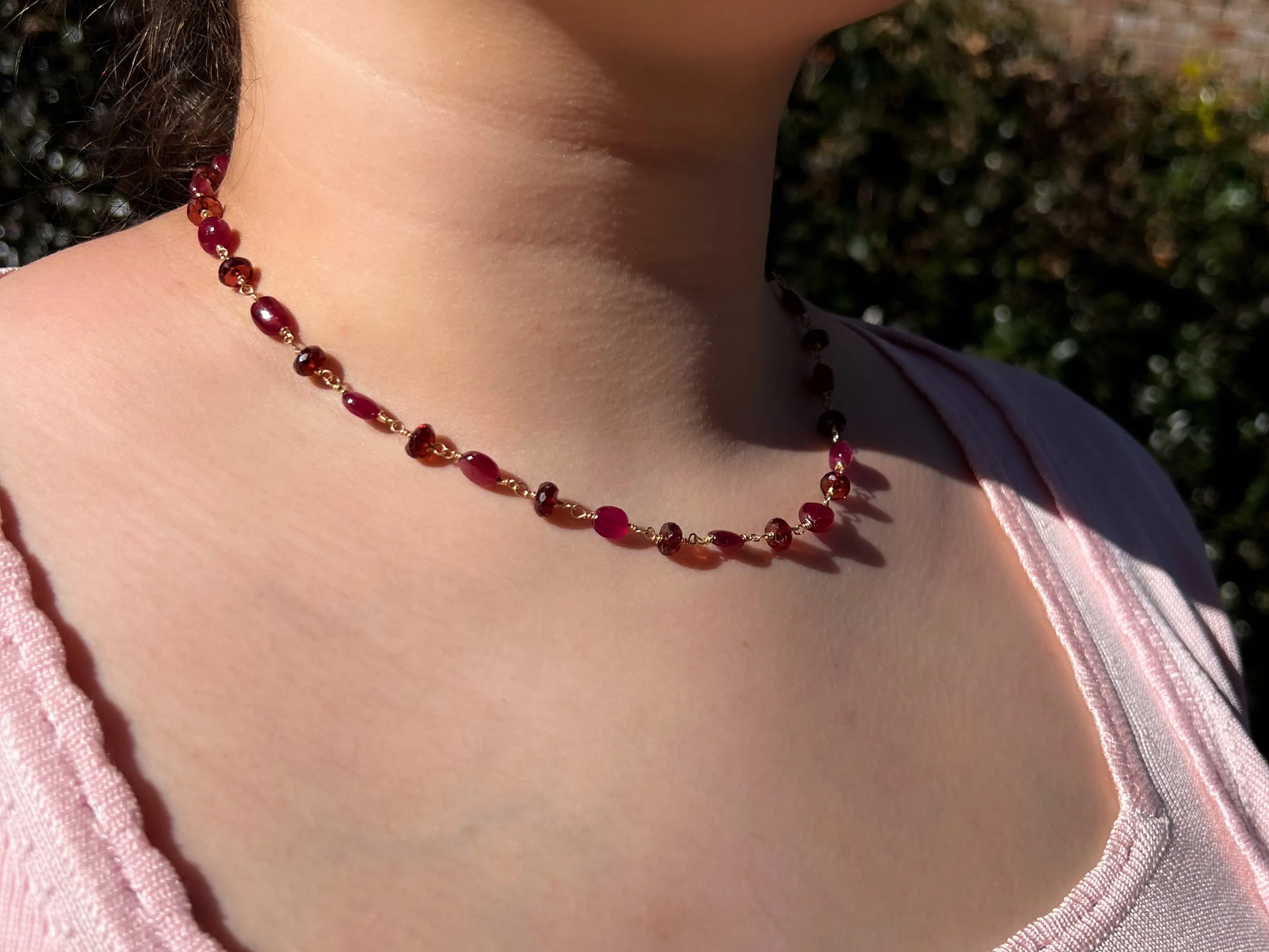 Ruby and Garnet Necklace