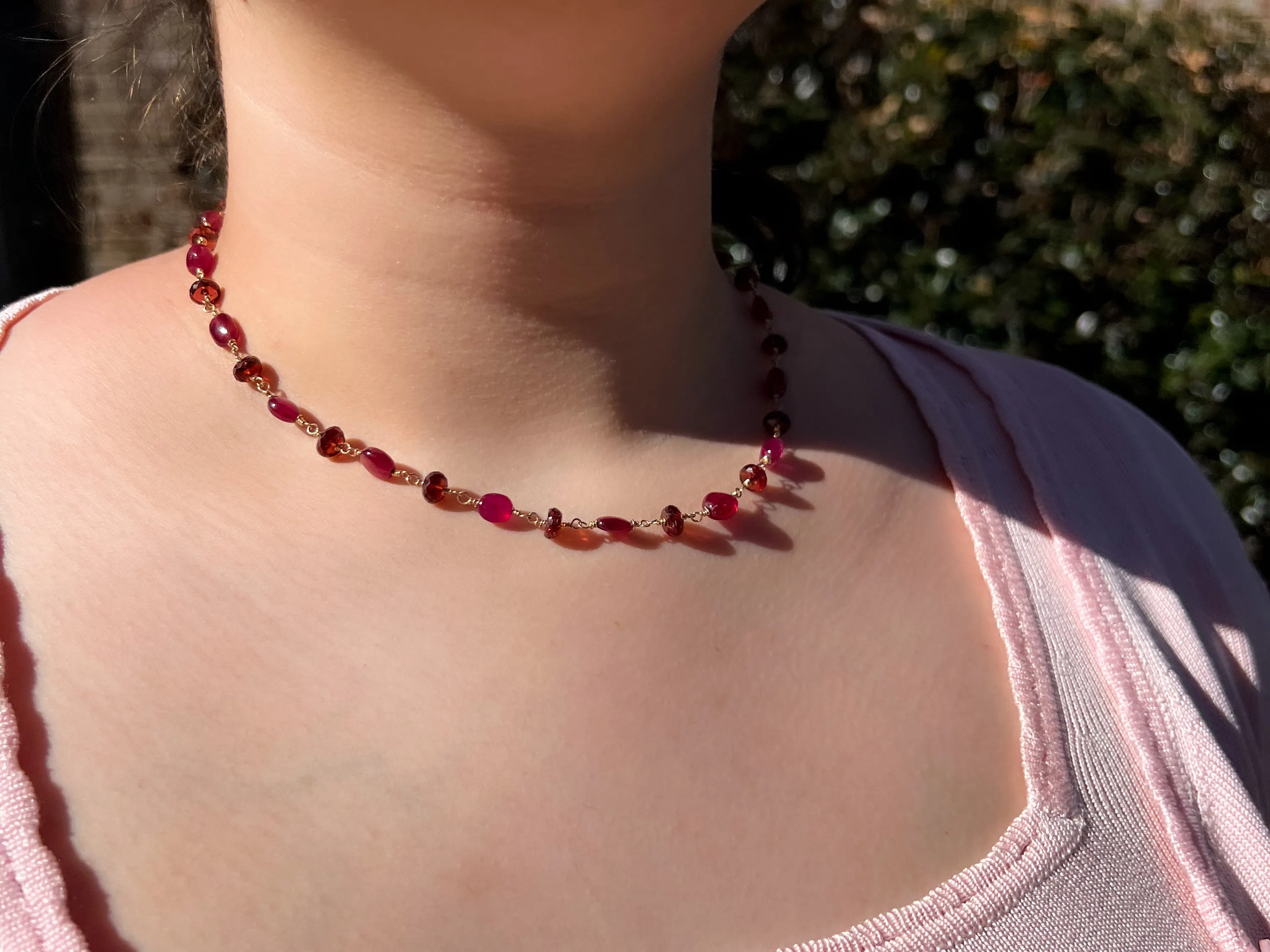 Ruby and Garnet Necklace