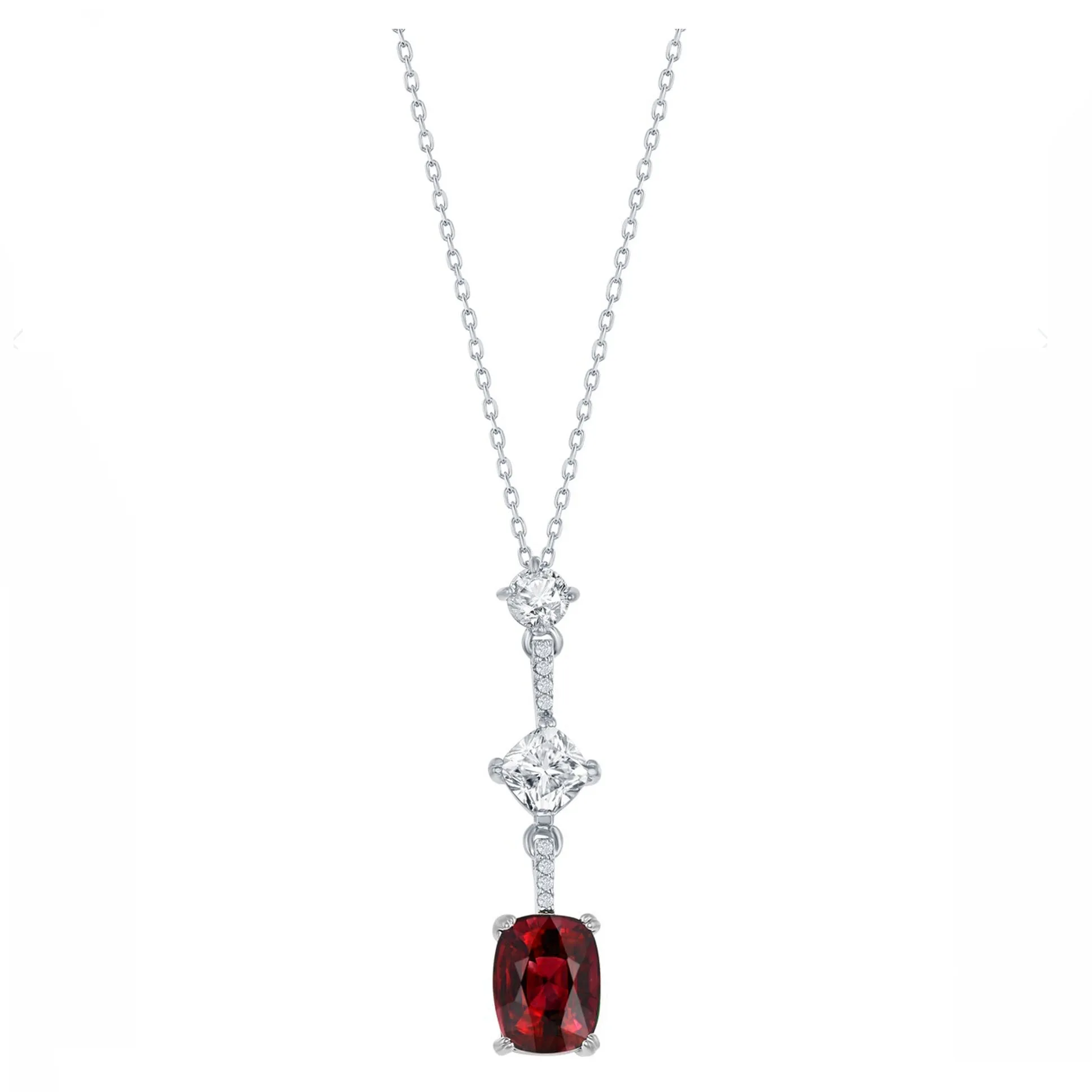 Ruby Drop Line Necklace