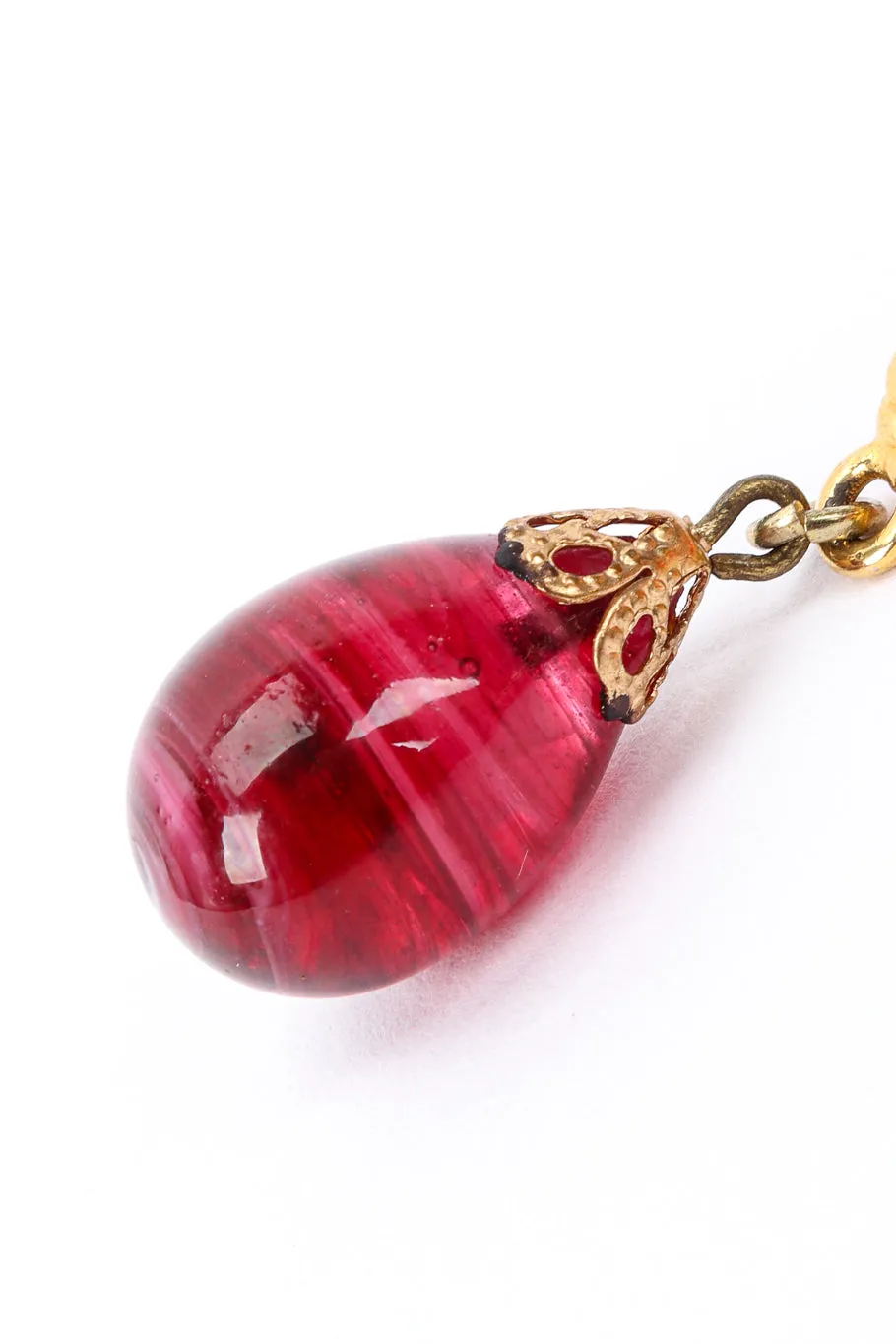 Ruby Drop Pendant Necklace