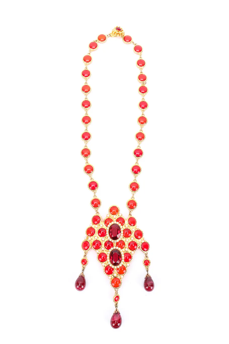 Ruby Drop Pendant Necklace