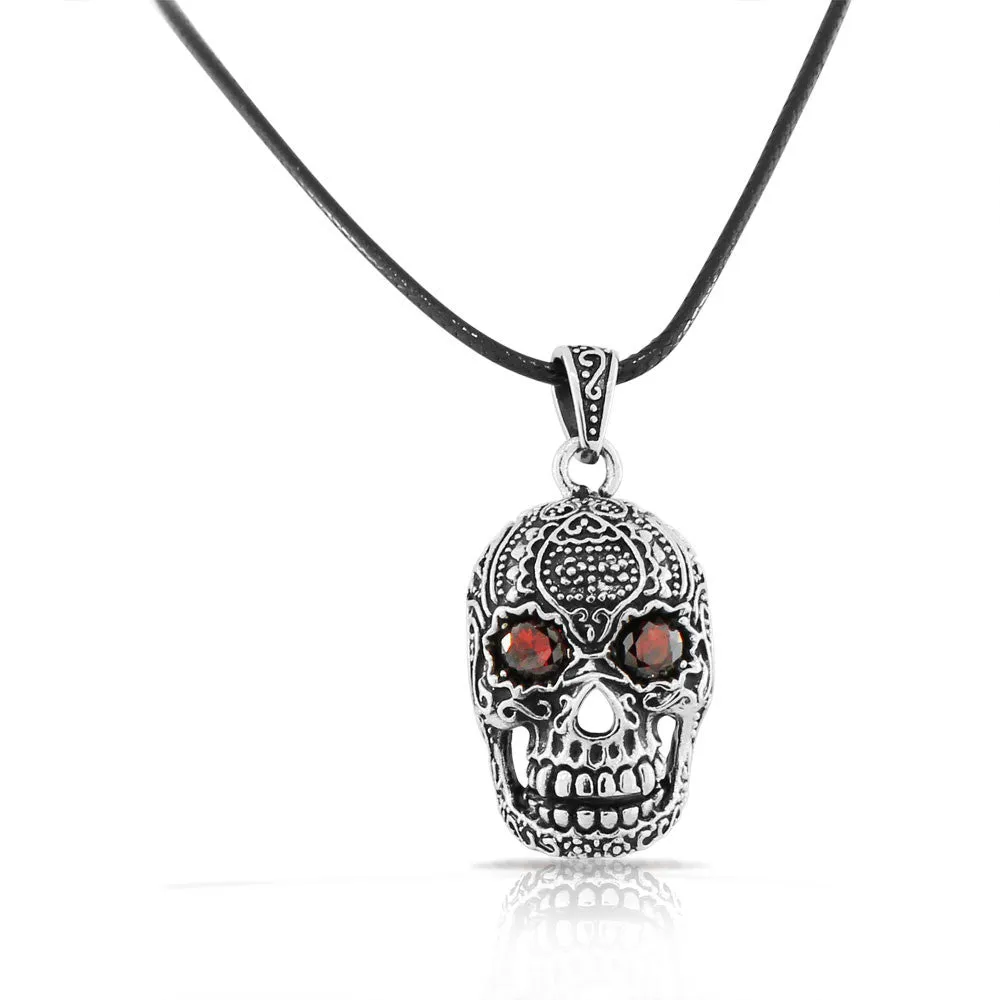 Ruby Eyes Grinning Skull