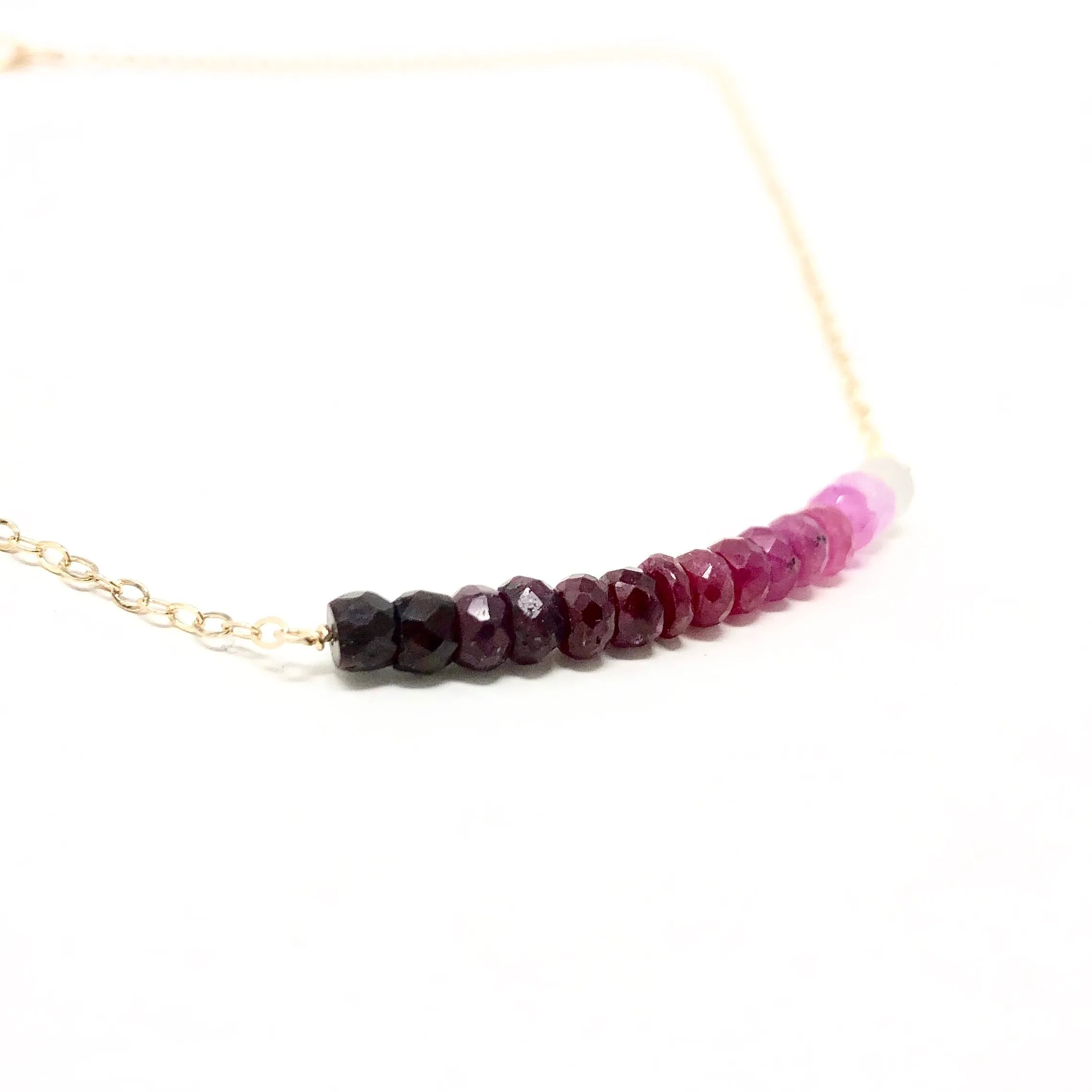 Ruby Ombre Beaded Necklace