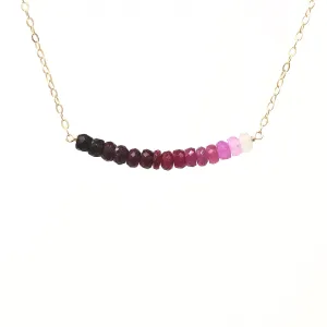Ruby Ombre Beaded Necklace